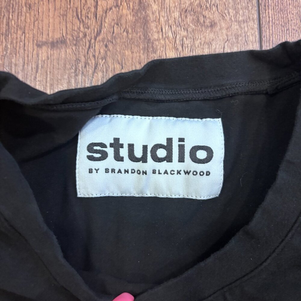 Studio by Brandon Blackwood Women Logo Bodysuit Black Size Small Thong Long - Picture 4 of 8
